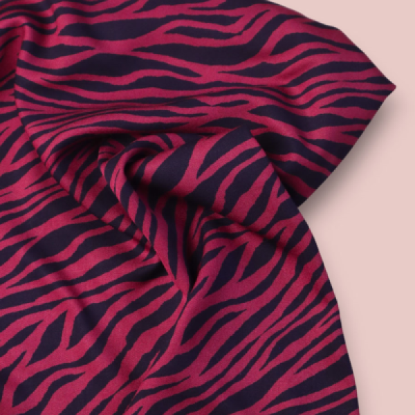 mind the Maker - Viskose Twill - Zebra -  Fuchsia & Indigo Night